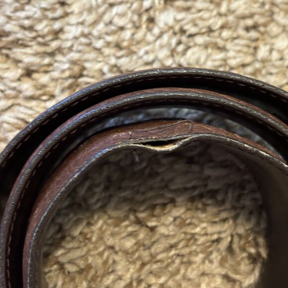 RALPH LAUREN BROWN LEATHER BELT 34" Capsule Normcore Minimalist Classic Corpcor - Picture 6 of 7